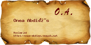 Onea Abdiás névjegykártya